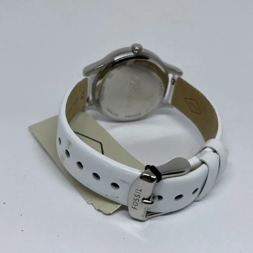 Fossil Laney BQ3484 Women's White Leather Analog Dial Quartz Wrist Watch JK529